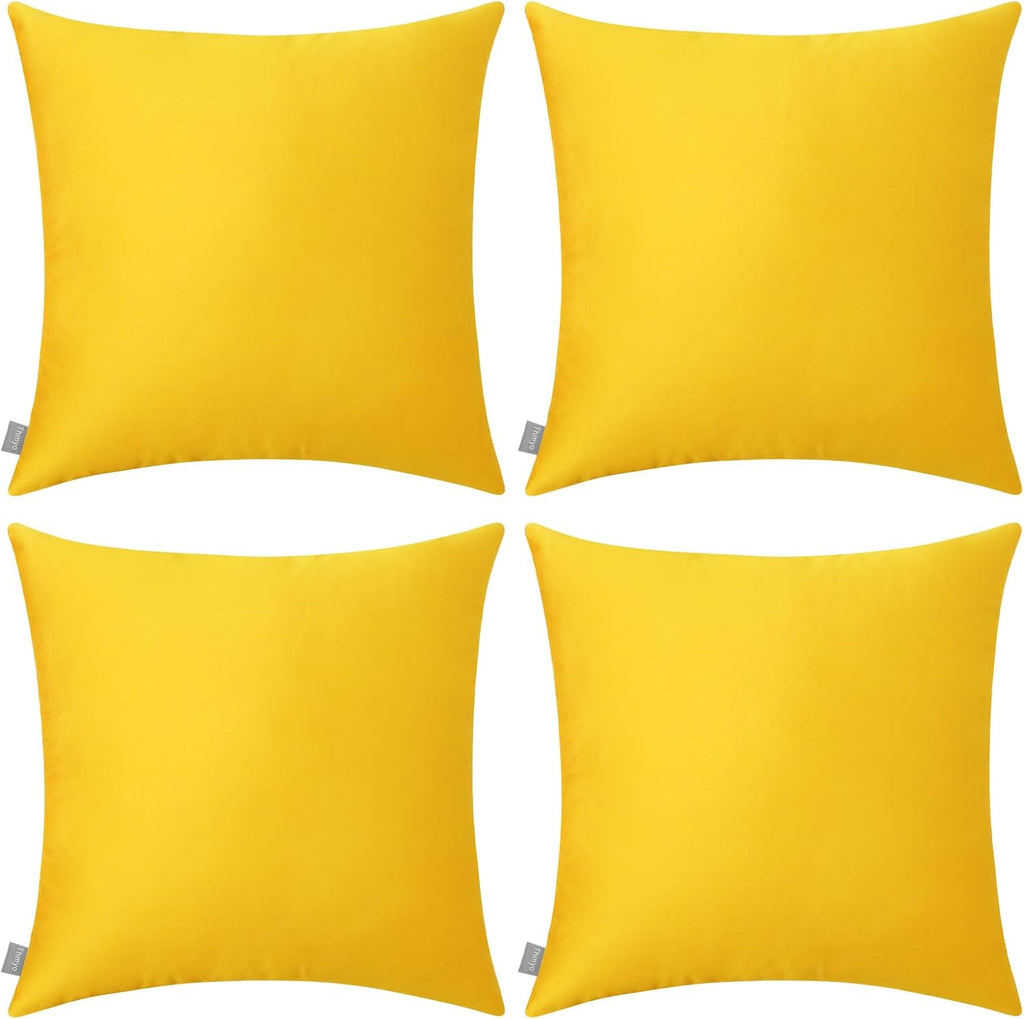Thmyo 4-Pack 100% Cotton Comfortable Solid Decorative Throw Pillow Cases Square Cushion Covers Sublimation Blank DIY Throw Pillowcase (Only…