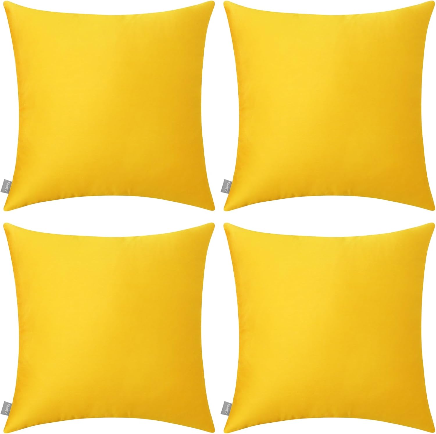 Thmyo 4-Pack 100% Cotton Comfortable Solid Decorative Throw Pillow Cases Square Cushion Covers Sublimation Blank DIY Throw Pillowcase (Only…