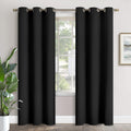 YoungsTex Black Curtains for Bedroom - 84 Inch Length Blackout Drapes with Grommet Room Darkening Window Treatments for Living Room Privacy…