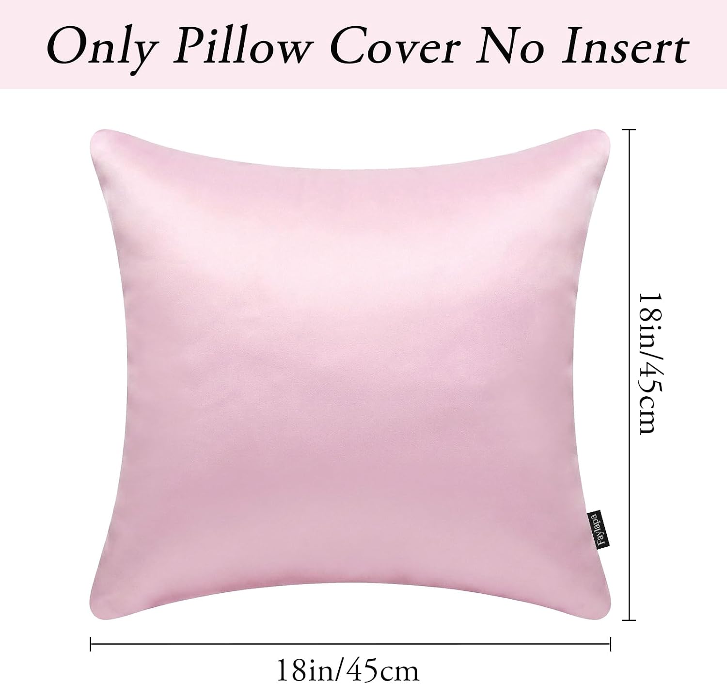 Faylapa 4 Pack Satin Throw Pillow Cases, Baby Pink Heavy Silk Satin Decorative Pillow Covers Solid Dyed Soft Pillow Cover Home Decor,18" x…