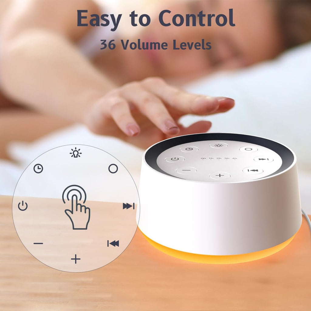 Brown Noise Sound Machine with 30 Soothing Sounds 12 Colors Night Light White Noise Machine for Adults Baby Kids Sleep Machines Memory…