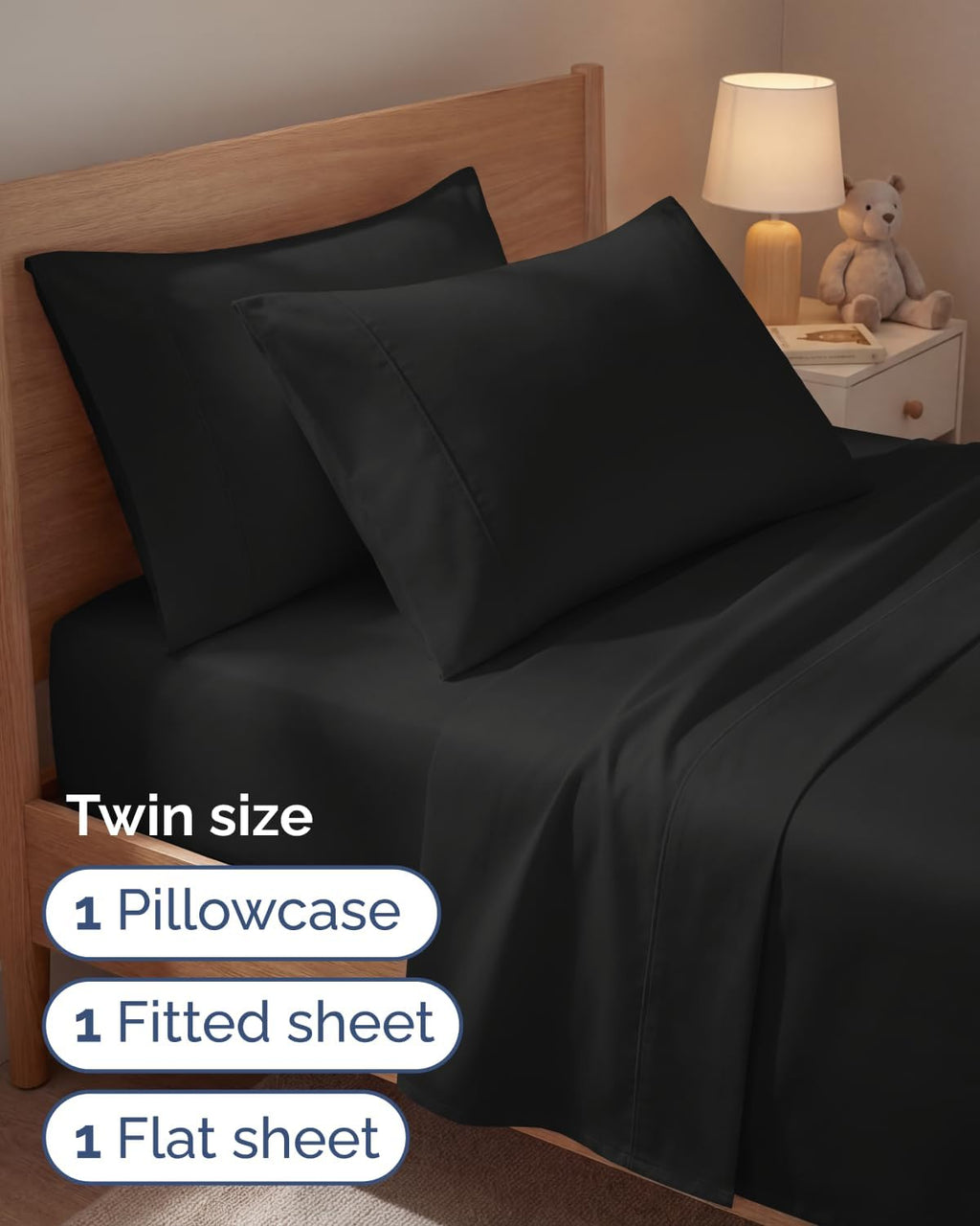 Twin 4 Piece Sheet Set - Comfy, Breathable & Cooling - Soft Hotel Luxury Bedding for Women, Men, Kids, Teens & Children - 1 Flat & 1…