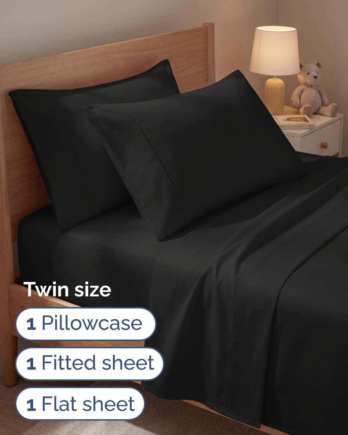 Twin 4 Piece Sheet Set - Comfy, Breathable & Cooling - Soft Hotel Luxury Bedding for Women, Men, Kids, Teens & Children - 1 Flat & 1…