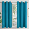 YoungsTex Teal Blue Blackout Curtains 48 Inches Length - Short Thermal Insulated Drapes with Grommet Room Darkening Privacy for Living Room…