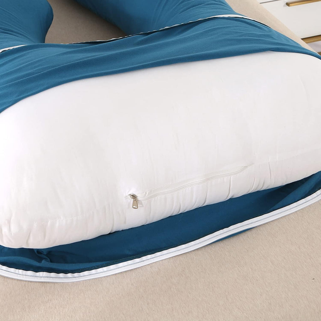 Amagoing 55 inches Pregnancy Pillow, U Shaped Maternity Full Body Pillow for Women, Support for Hip, Leg, Back Pain, Washable Jersey Cover,…