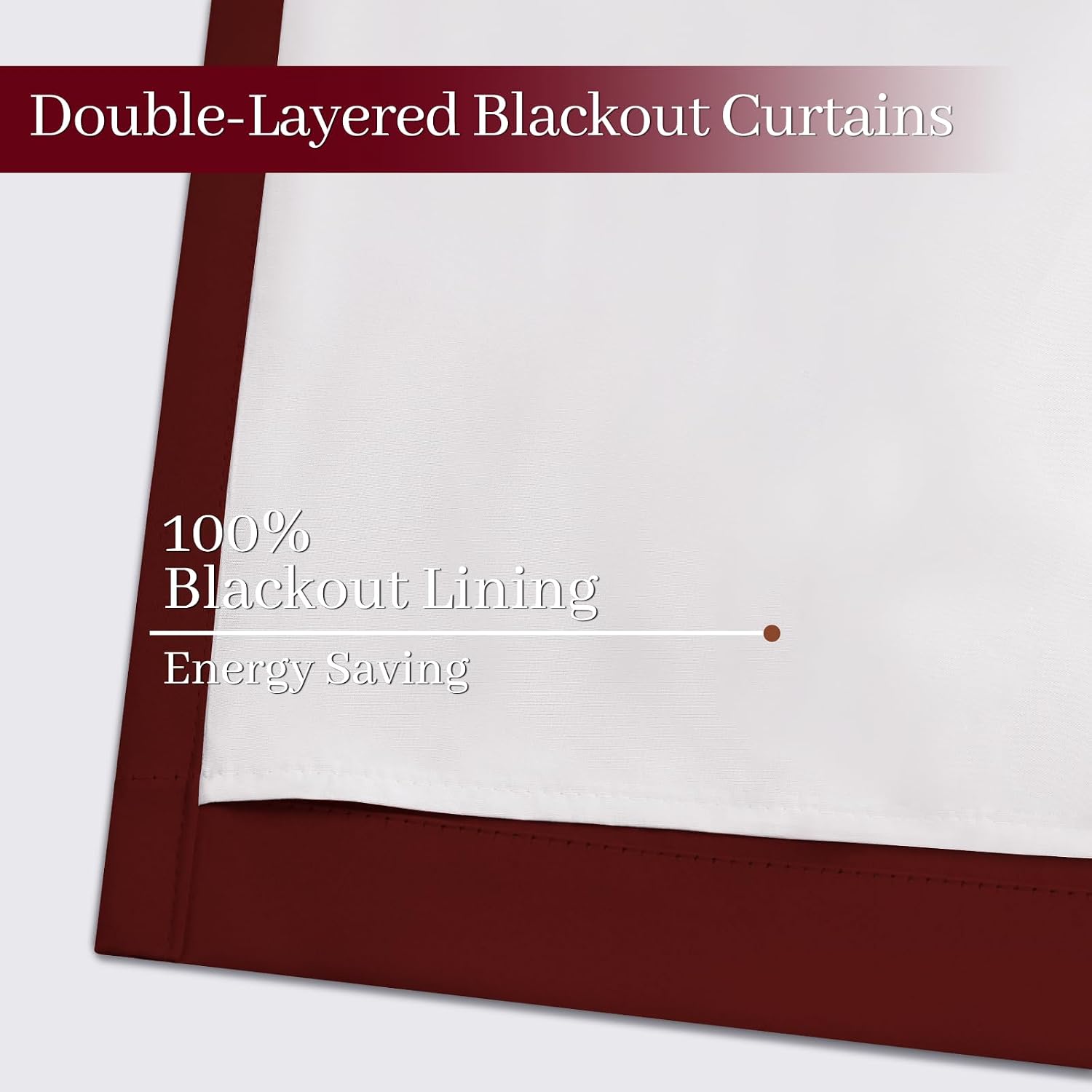 Yakamok Room Darkening 100% Blackout Curtains Grommet Window Treatments with 2 Thick Layers-Burgundy Red Thermal Insulated Drapes Set of 2…