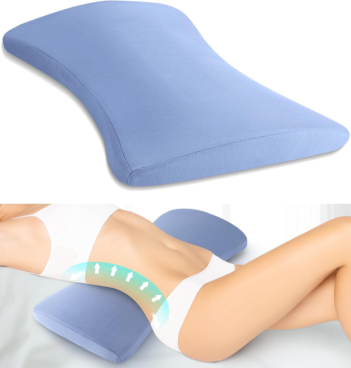 VamorryDirect vamorry Lumbar Pillow for Sleeping, Lumbar Support Pillow for Bed for Back, Memory Foam Lower Back Pillow for Bed, Back Supp…
