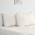 Bioweaves 100% Organic Washed Cotton Percale Weave Pillow Cases King Size GOTS Certified Queen Pillow Covers, Envelope Closure – Set of 2,…