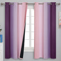 Estelartextiler Pink&Purple Curtains 63 Inch Length 2 panels, Full Light Blocking Ombre Blackout Curtains for Kids Room, Thermal Insulated…