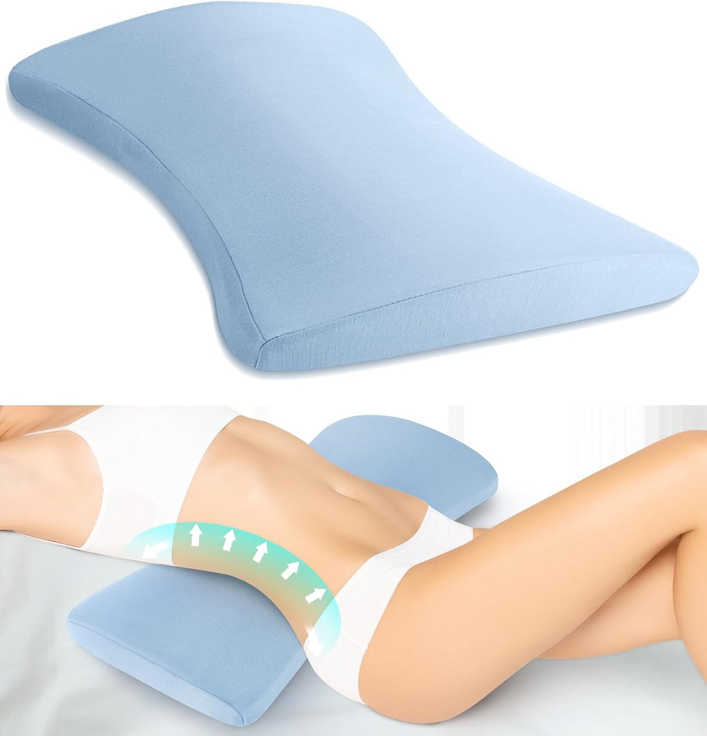 VamorryDirect Lumbar Support Pillow for Bed Relief Back Pain: Lower Back Pillow for Sleeping - Memory Foam Waist Pillow - Back Wedge Bolste…