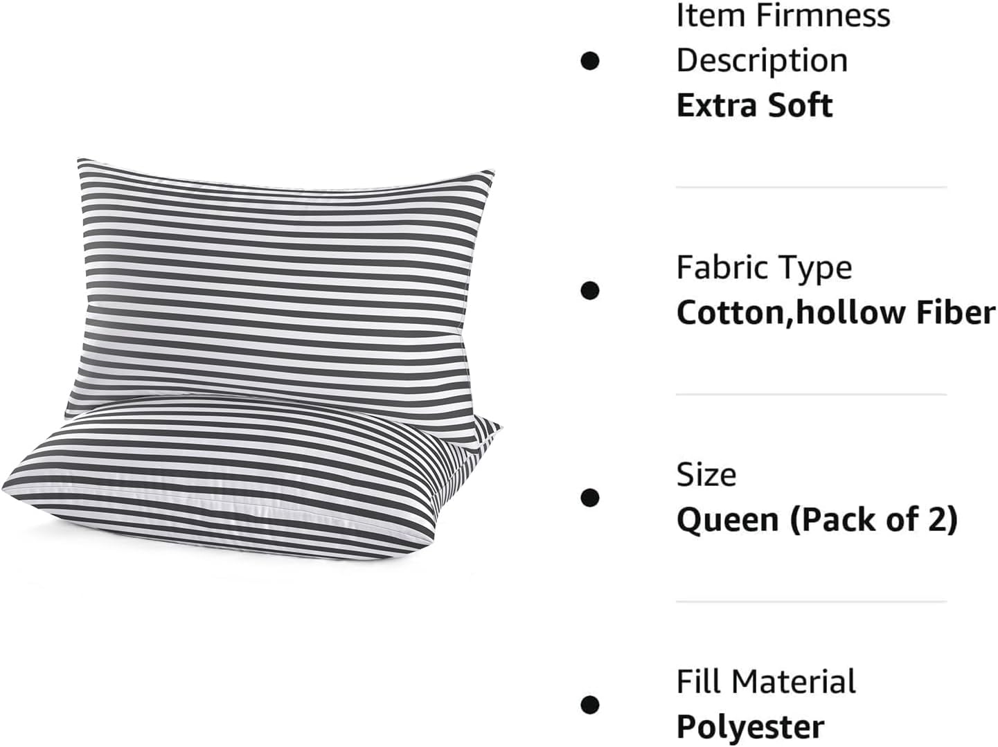 EIUE Bed Pillows for Sleeping 2 Pack Queen Size, Super Soft Down Alternative Microfiber Filled Pillows, Pillows for Side and Back…