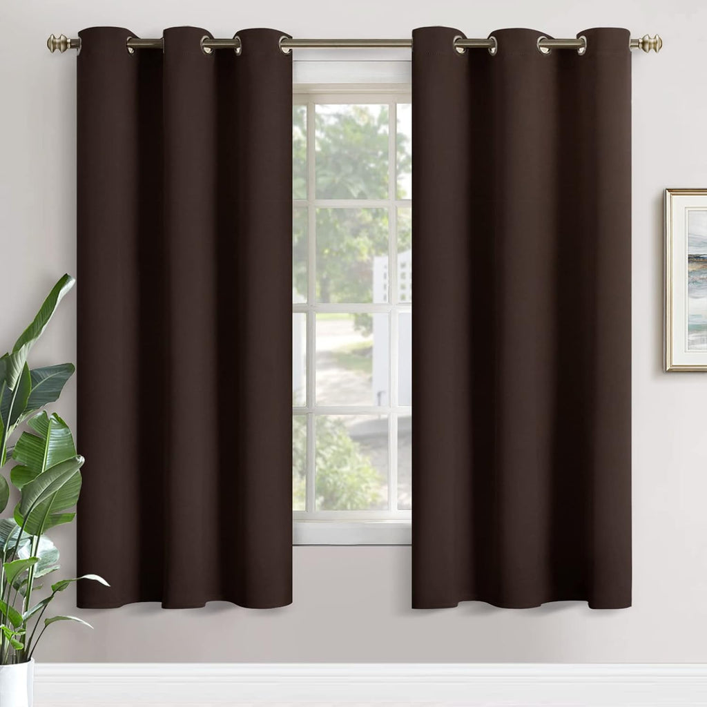 YoungsTex Dark Brown Blackout Curtains 72 Inch Length 2 Panels for Living Room - Chocolate Thermal Insulated Window Drapes with Grommet Fal…
