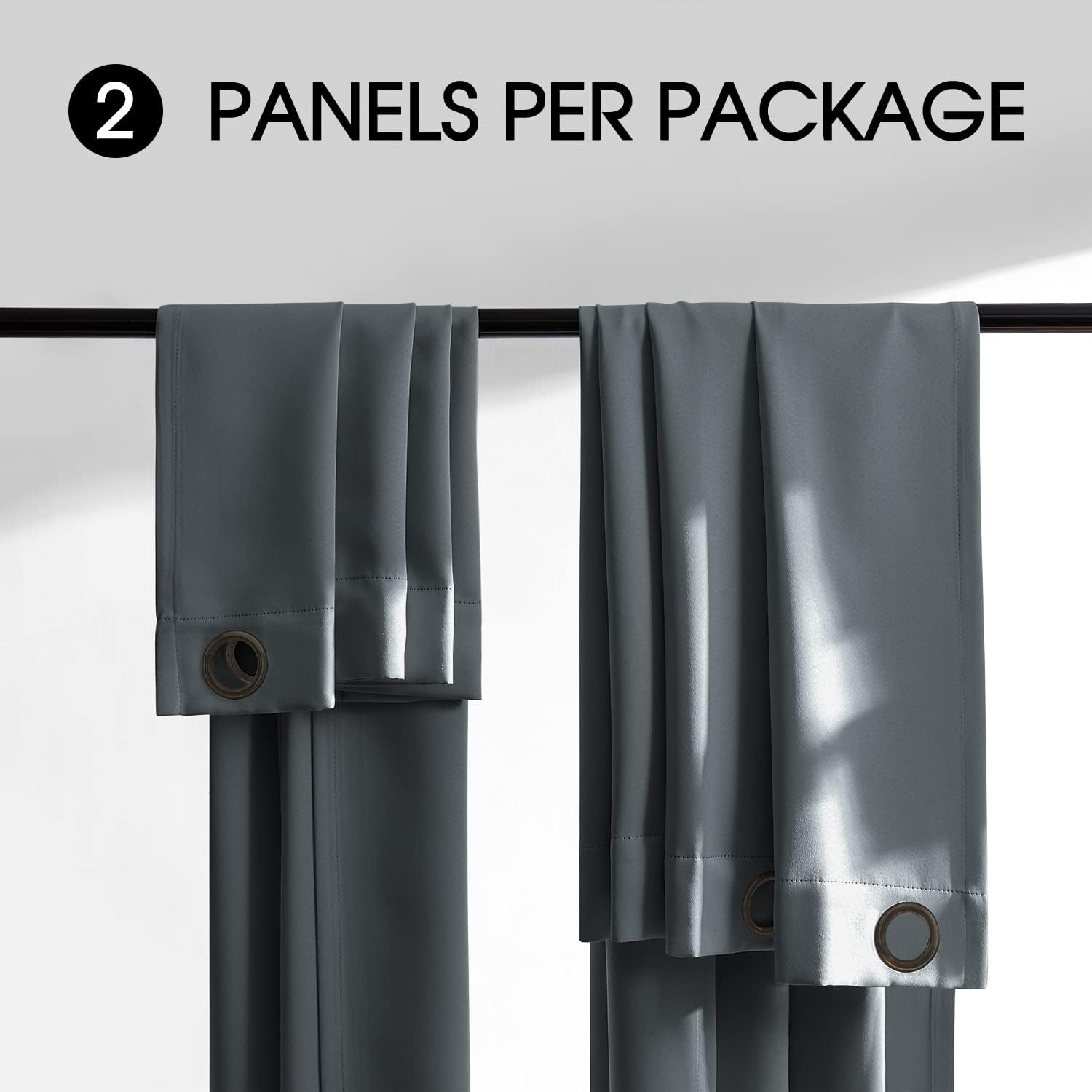 Rutterllow 100% Blackout Curtains, 96 inches 2 Panel Sets, Heat and Full Light Blocking Drapes with Grommets for Bedroom, Thermal Insulate…