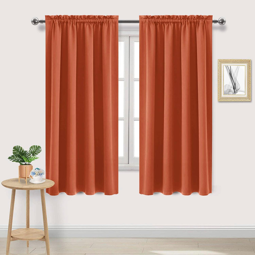 DWCN Blackout Curtains Thermal Insulated, Energy Saving & Noise Reducing Bedroom and Living Room Curtains, Burnt Ochre, W 52x L 63 Inch…