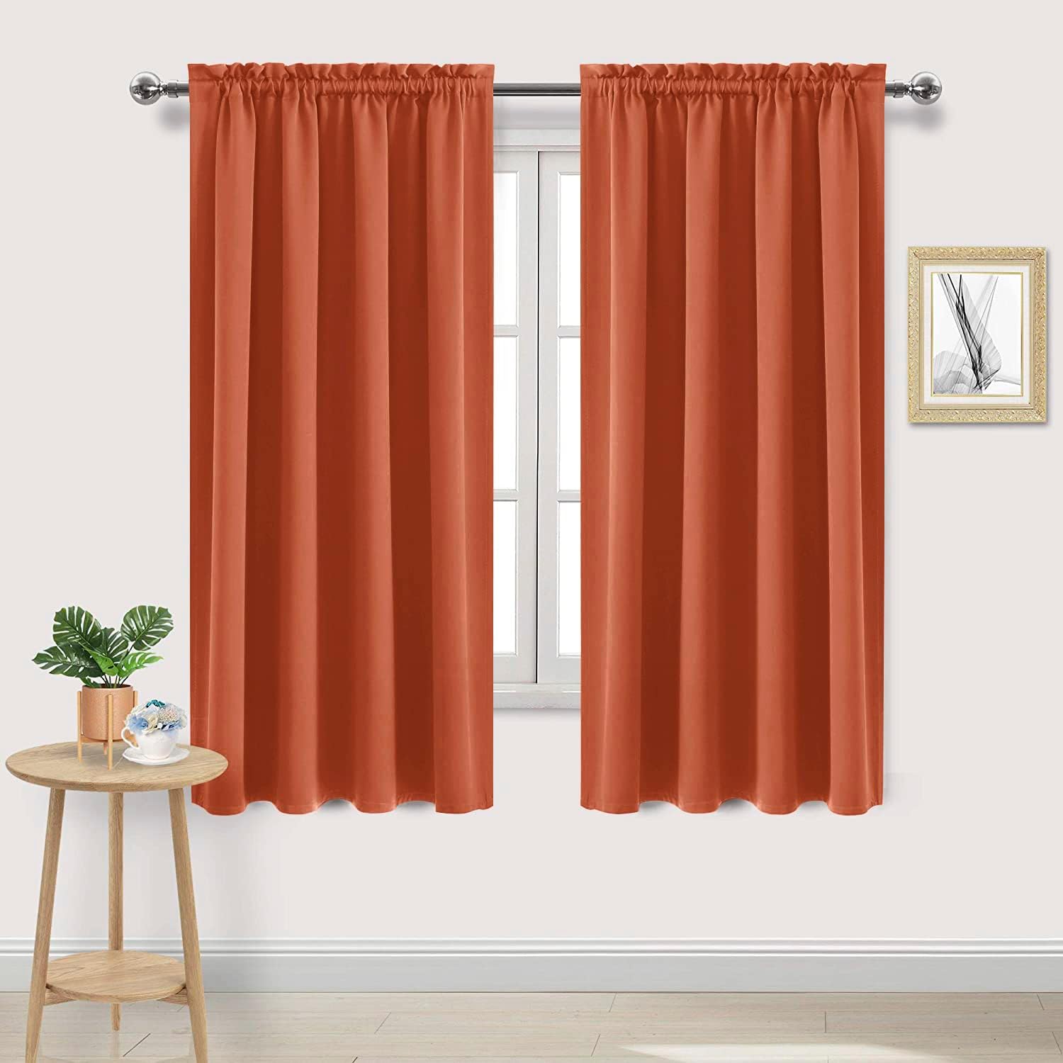 DWCN Blackout Curtains Thermal Insulated, Energy Saving & Noise Reducing Bedroom and Living Room Curtains, Burnt Ochre, W 52x L 63 Inch…