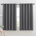 NICETOWN Grey Blackout Curtain Panels for Bedroom, Thermal Insulated Grommet Top Blackout Draperies and Drapes for Basement (2 Panels…