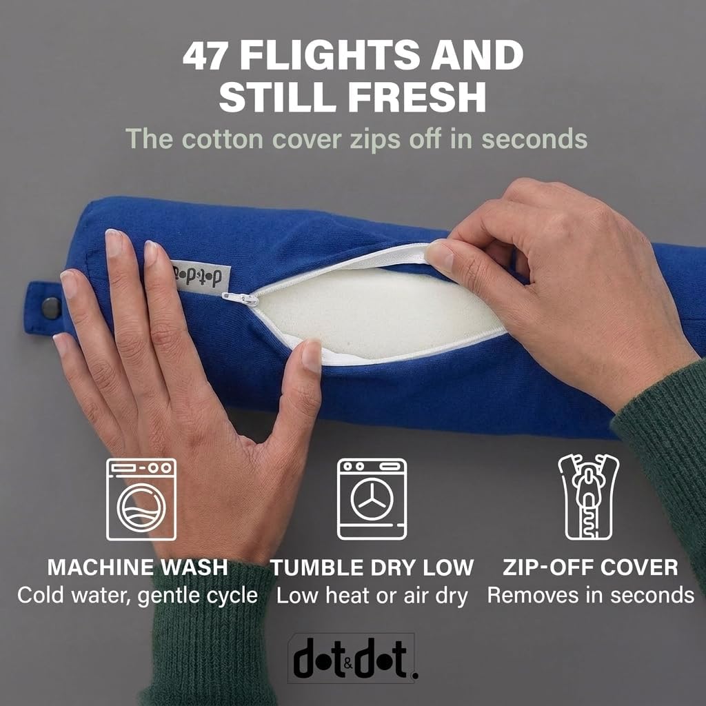 Dot&Dot Twist Memory Foam Travel Pillow for Airplanes - Travel Neck Pillow for Sleeping - Airplane Pillow for Neck Support - Adjusta…