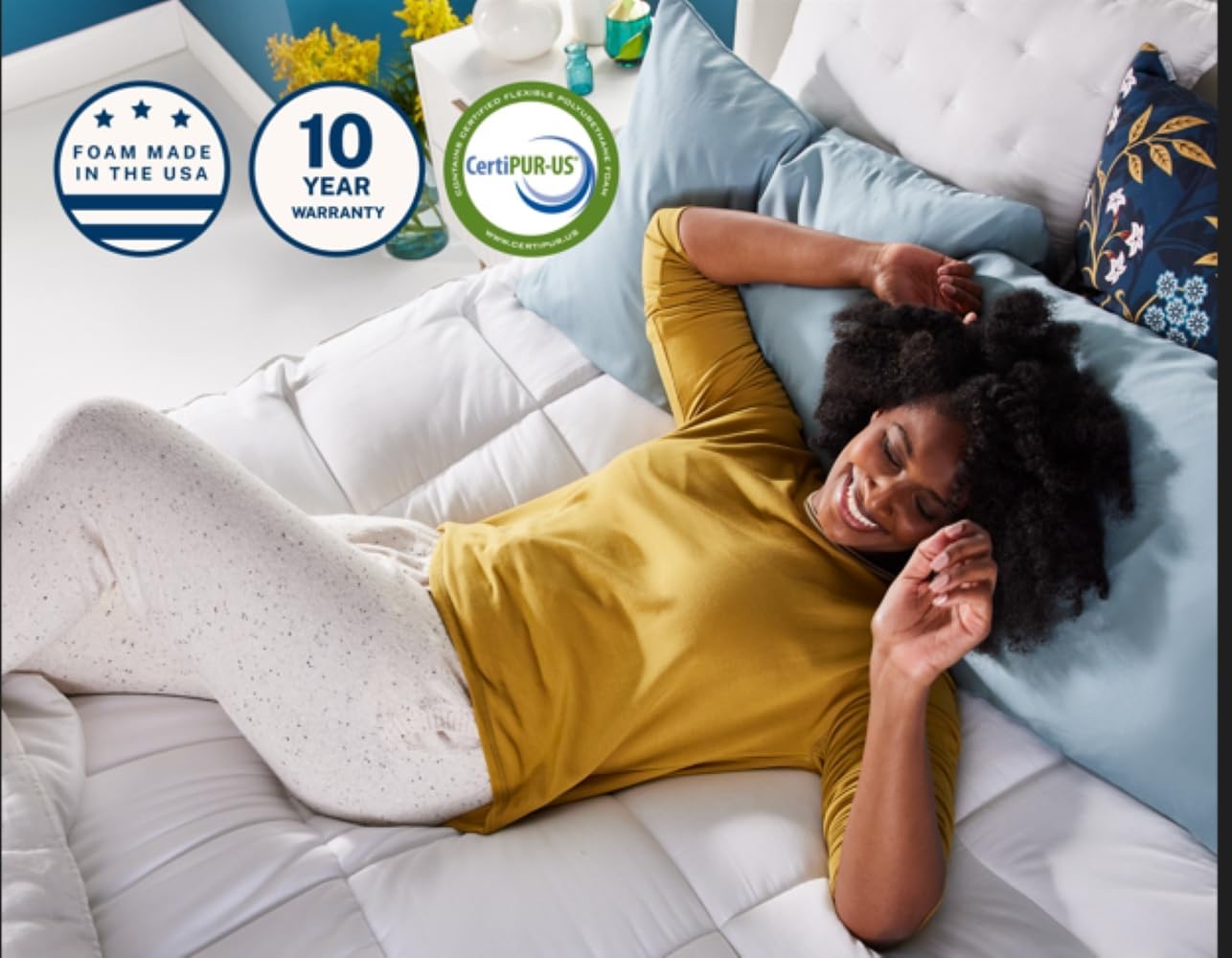 Sleep Innovations Dual Layer 4 Inch Memory Foam Mattress Topper, California King Size, Ultra Soft Support, 3 Inch Cooling Gel Memory Foam…