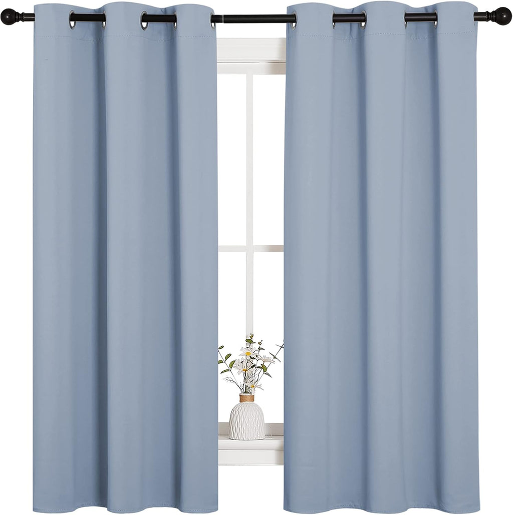 NICETOWN Bedroom Blackout Curtains for Windows, Vintage Blue Window Treatment Drapes, Home Fashion Thermal Insulated Blackout Curtain…