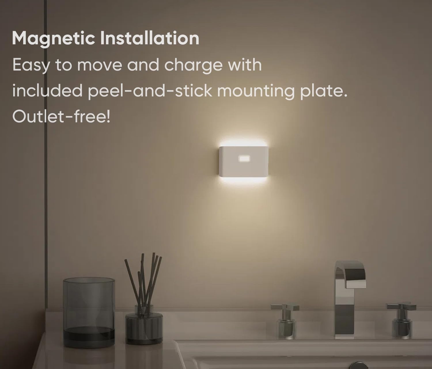 WYZE Rechargeable Night Lights with Dusk to Dawn & Motion Sensors, Warm & Soft White Stair Lights for Bathroom, Hallway, Linkable…