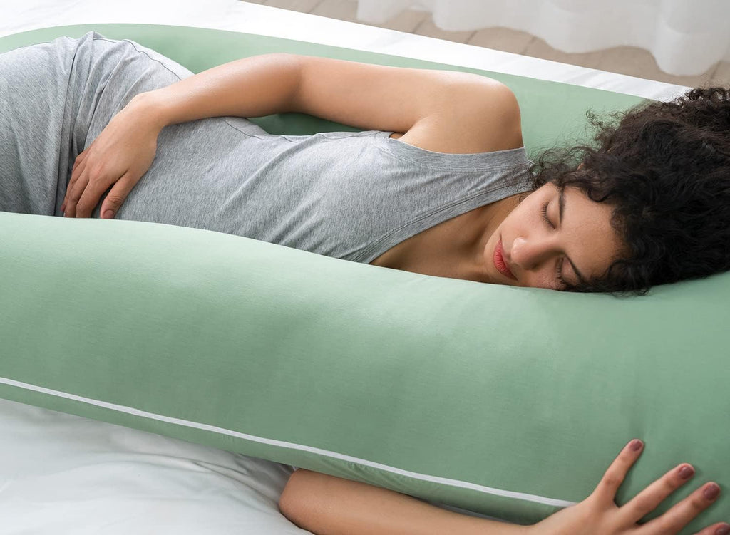 Queenrose QUEEN ROSE Cooling Pregnancy Pillows, U Shaped Full Body Maternity Pillow for Pregnant Support, Rayon Derived from Bamboo, Butter…