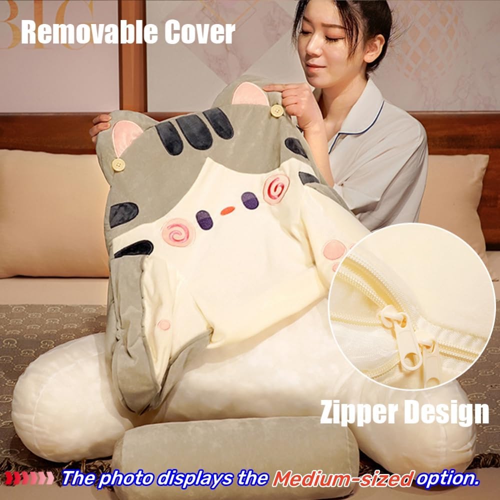 Sexysamba Bed Rest Reading Pillow - Kawaii Soft Lumbar Pillows Rest Cushion with Washable Cover, Bedrest Pillow with Arms for Sitting in Be…