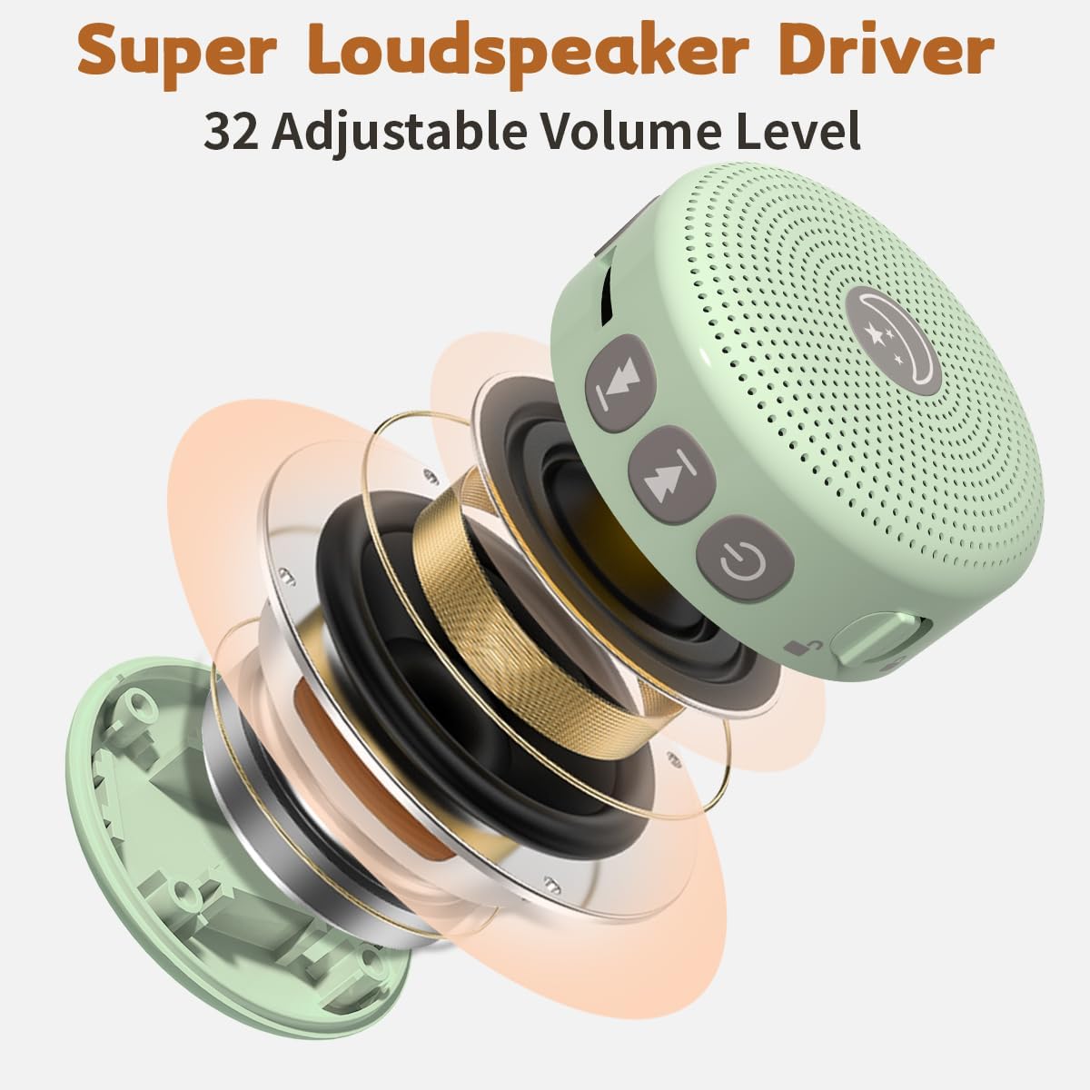 BodyHush Mini Sound Machine Portable Baby White Noise Machine Brown Noise Machine 30 Soothing Sounds for Kids Adults Auto-Off Timer 32 Volu…
