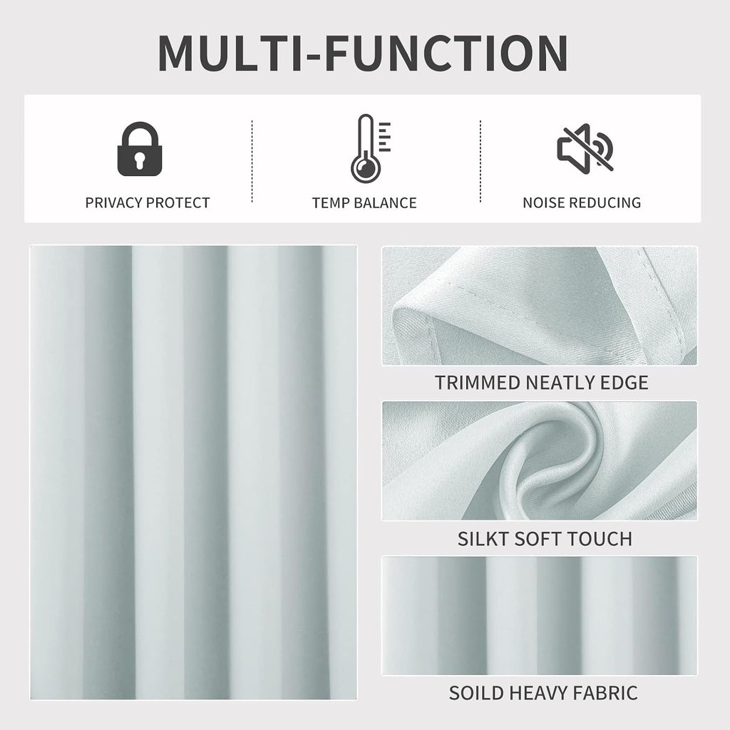 Joydeco White Curtains 108 Inches Long 1 Panel, Thermal Insulated Long Curtains& Drapes 1 Piece, Room Darkening Grommet Drapes for Living R…