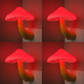 APAKI LED Mushroom Night Light Plug in Lamp, 4 Pack Red Night Lights Plug into Wall, Dusk to Dawn Sensor NightLight for Adults Kids…