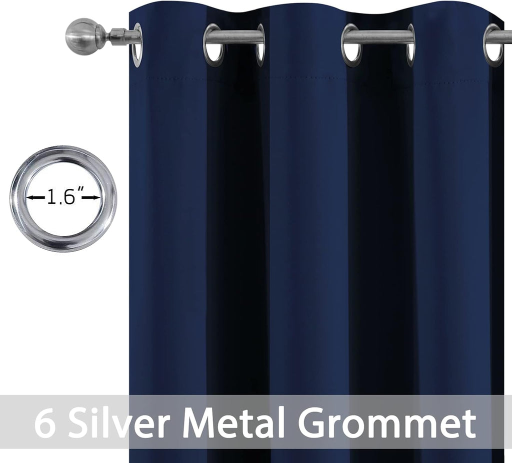 Yakamok 84 Inch Length Blackout Curtains for Bedroom, Thermal Insulated Room Darkening Grommet Top Window Drapes for Living Room,42W x…