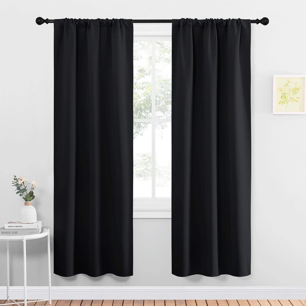 Nicetown Halloween Black Out Curtain Panels for Kitchen - Energy Smart Decoration Thermal Insulating Blackout Drapes/Draperies for Small Wi…
