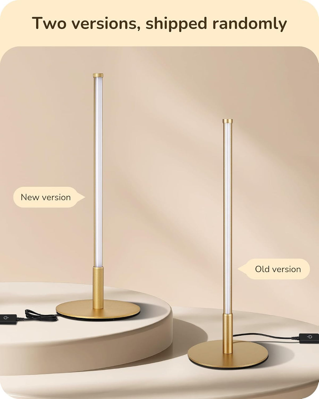 Edishine Upgraded LED Table Lamp Set of 2, Stepless Dimmable Bedside Lamps with Metal Finish & 3 Color Temperature, 6W Modern Desk Lamps, G…