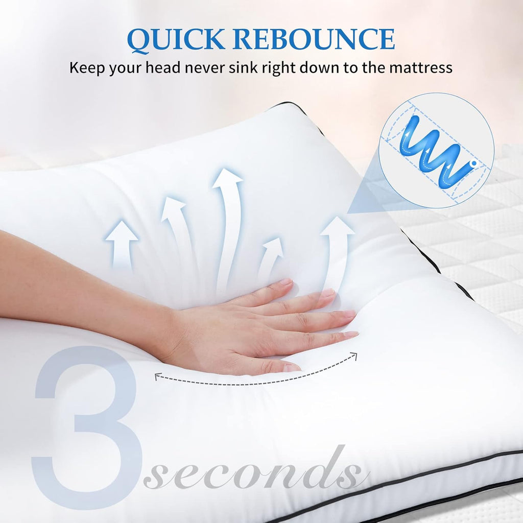 DolceLuna Pillows King Size Set of 2, Bed Pillow 2 Pack for Side & Back Sleepers, Hotel Quality Down Alternative Gusseted King Pillow for S…