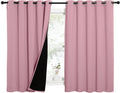 Nicetown 100% Blackout Curtains with Black Liners, Thermal Insulated Full Blackout 2-Layer Lined Drapes, Energy Efficiency Window Draperies…