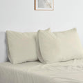 Bioweaves 100% Organic Washed Cotton Percale Weave Pillow Cases Standard Size GOTS Certified Queen Pillow Covers, Envelope Closure – Set of…