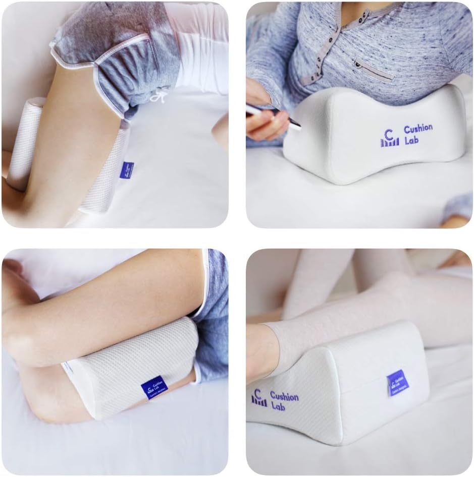 Cushionlab C CUSHION LAB Extra Support Orthopedic Knee Pillow for Side Sleepers - thy Alignment Leg Pillow for Sleeping - Hip, Pregnanc…