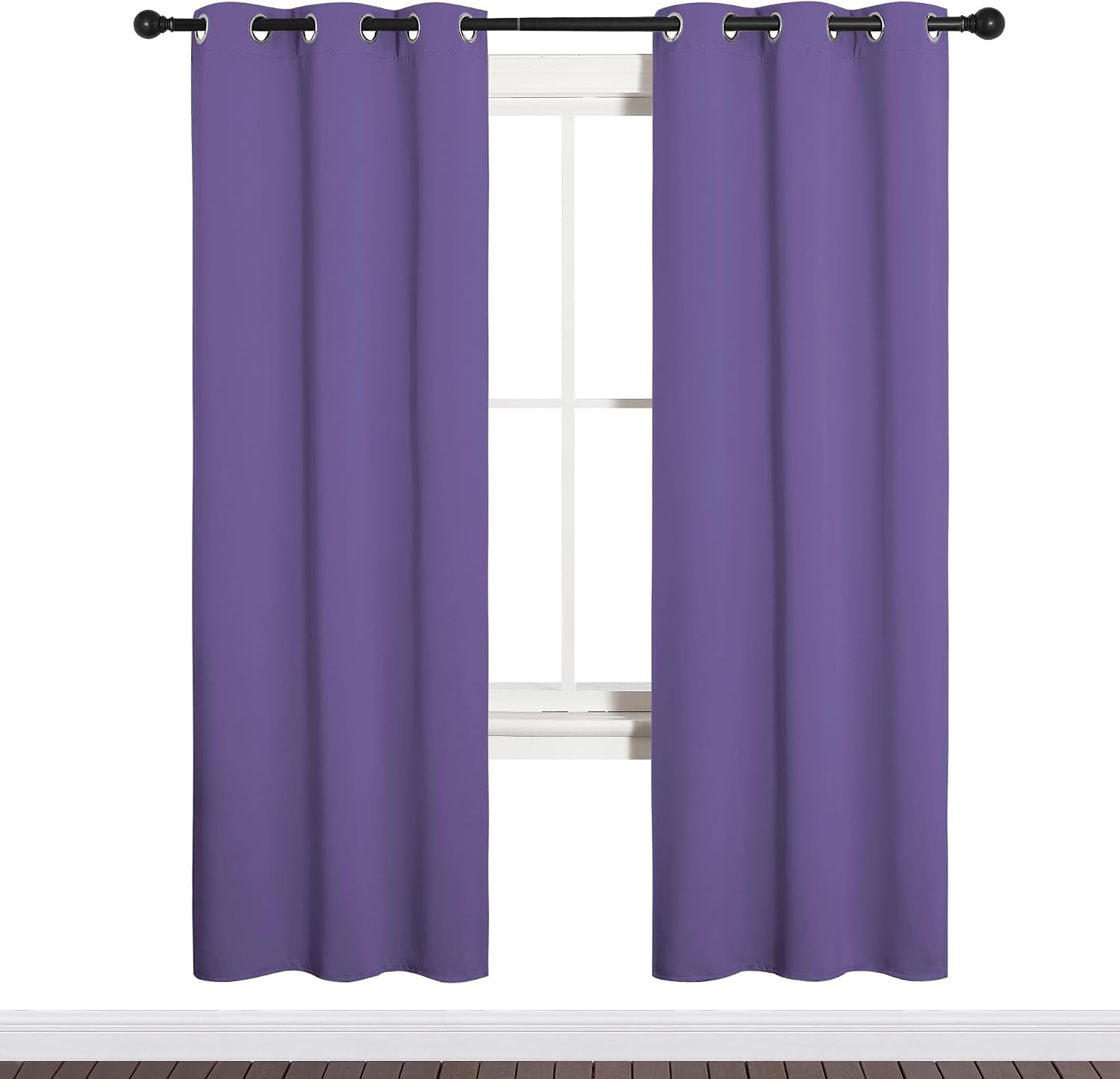 NICETOWN Bedroom Curtain Panels Blackout Draperies, Thermal Insulated Solid Grommet Blackout Curtains/Drapes (Lilac Purple, 1 Pair, 34 by…