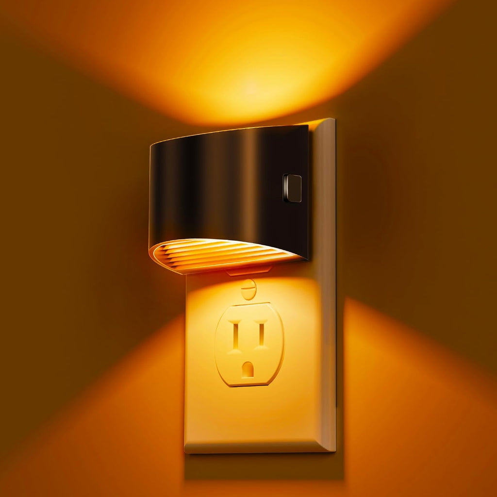 L LOHAS LED Night Light 2 Pack, Night Lights Plug into Wall, Dusk to Dawn Sensor Nightlight, 3 Level Brightness Adjustable, 1600K Amber…