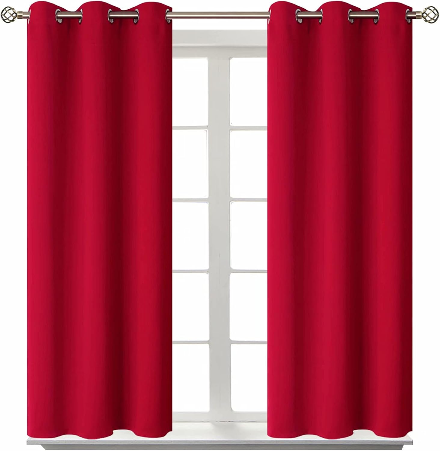 BGment Room Darkening Curtains 45 Inches Long - Grommet Thermal Insulated Drapes Window Treatment Curtains for Bedroom, 2 Panels, 38 x 45 I…