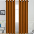 Yakamok Burnt Orange Blackout Curtains with Grommet Orange Room Darkening Thermal Insulated Curtain Set of 2 Drapes for Bedroom Living…