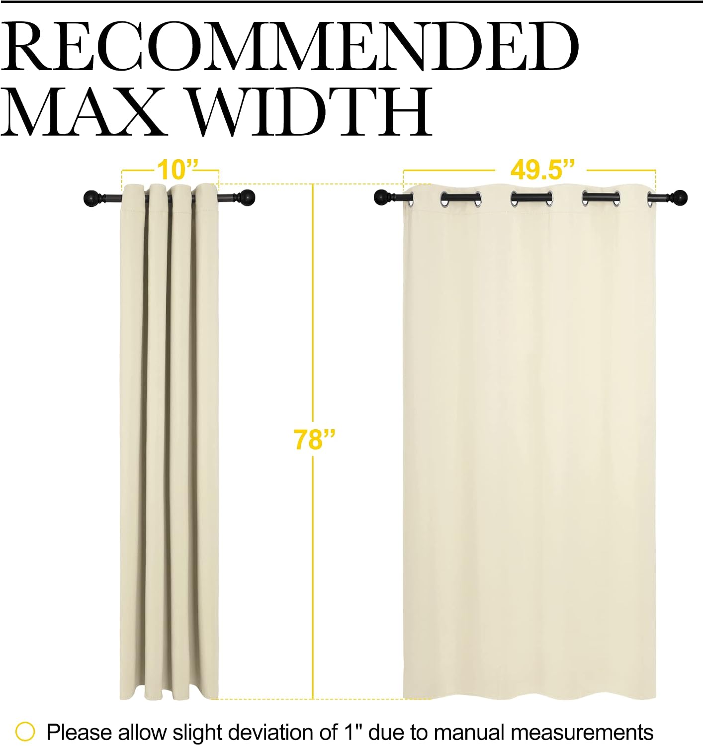 Nicetown Beige Room Darkening Curtains 78" Long for Boho Farmhouse Home Decoration, Window Treatment Total Privacy Drape Panels for Bedroom…
