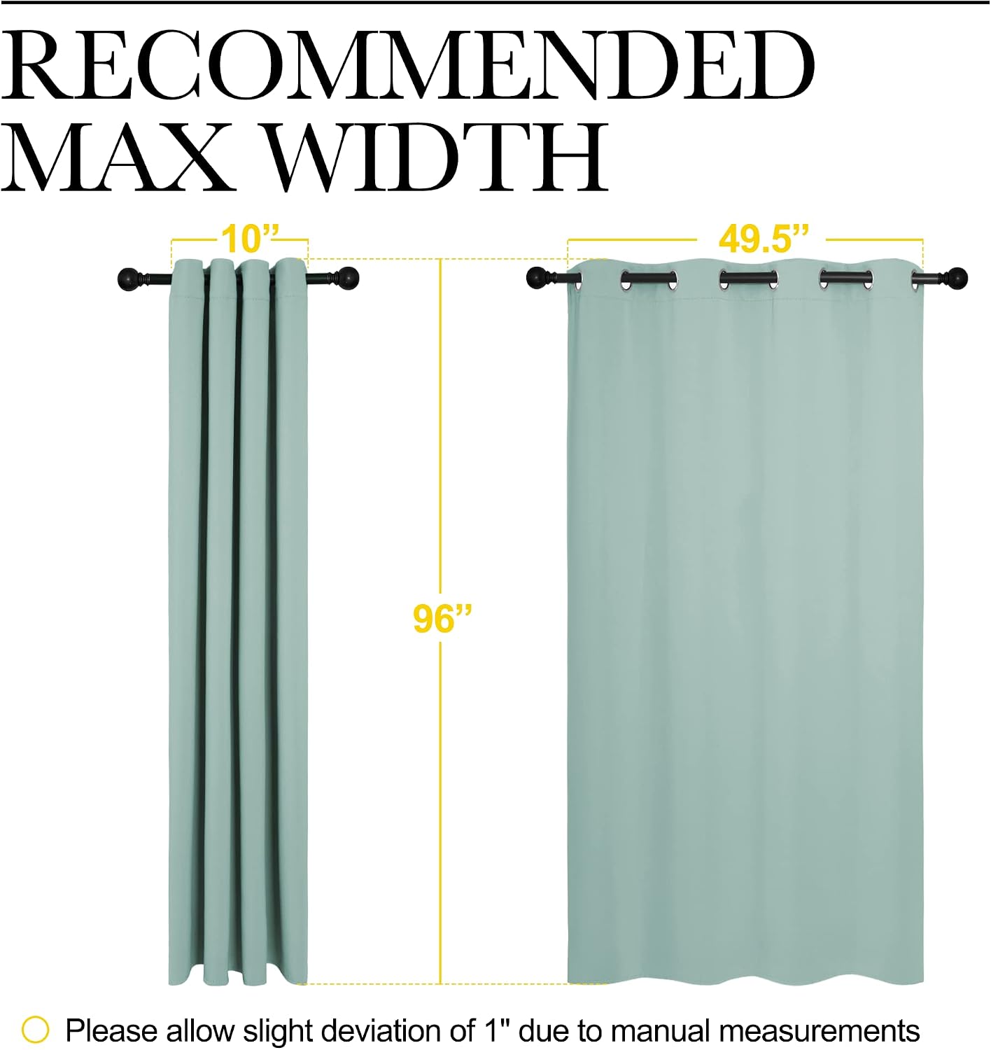 Nicetown Aqua Blue Blackout Curtains 96" Long for Office, Dining Room, Guest Room, Sound Reducing Heat and Cold Block Curtain Panels for Mo…