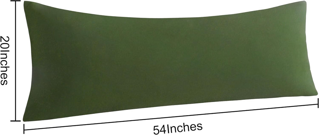 Ntbay Body Pillow Cases Set of 2, 2 Pack Brushed Microfiber 20x54 Pillow Cases, Soft, Wrinkle, Fade, Stain Resistant Olive Green Pillow Cas…