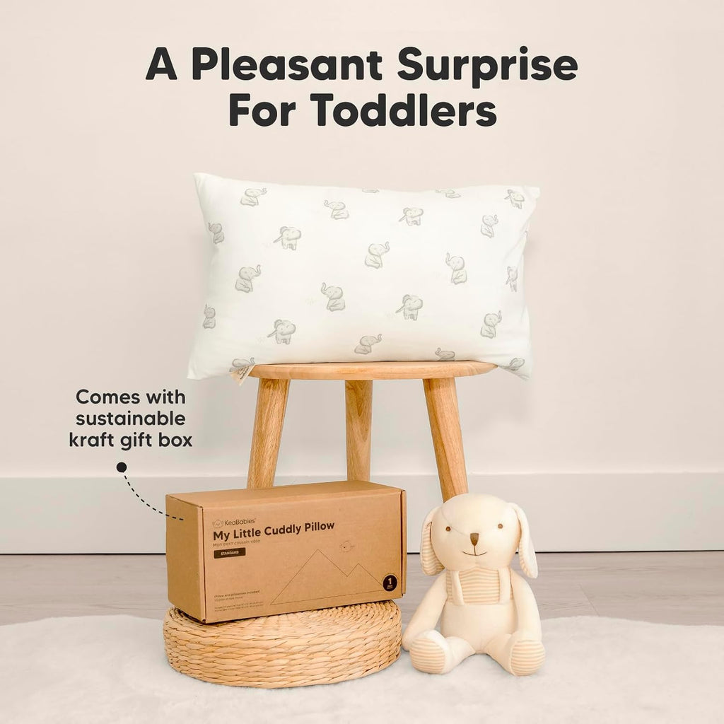 KeaBabies Toddler Pillow with Pillowcase - 13x18 My Little Cuddly Kids Travel Pillows for Sleeping, Nap, Viscose from Bamboo Nursery…