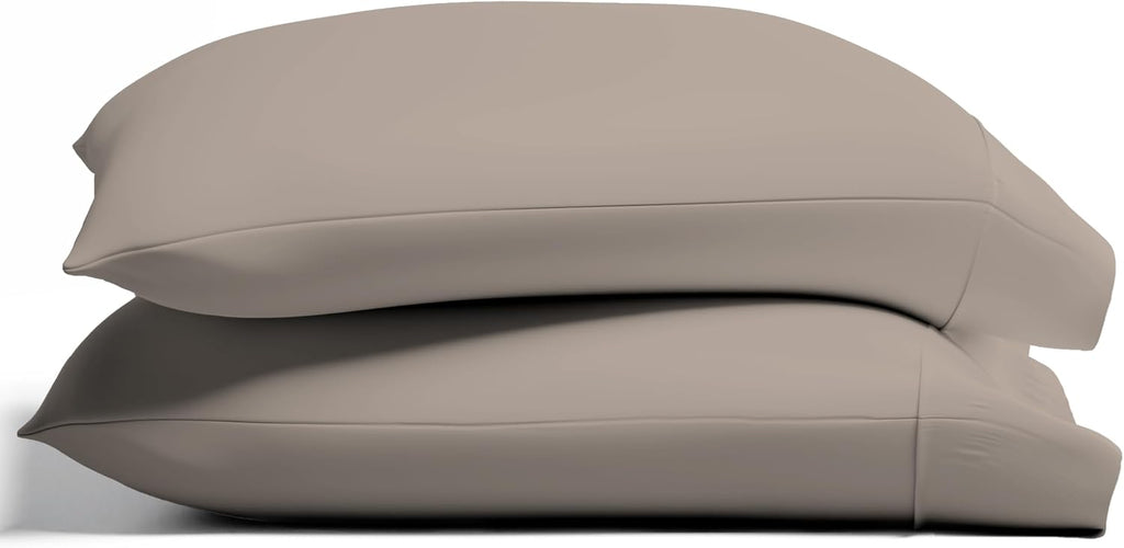 TEXAS LINEN CO. 100% Organic Cotton Percale Pillow Cases Standard/Queen Size Set of 2 - Percale Pillowcases Standard/Queen, Cooling…
