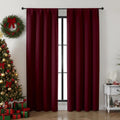 Simplebrand Ava Burgundy Blackout Curtains for Bedroom 84 Inch Length 2 Panels Set, Solid Thermal Insulated Privacy Nursery Window Treatmen…