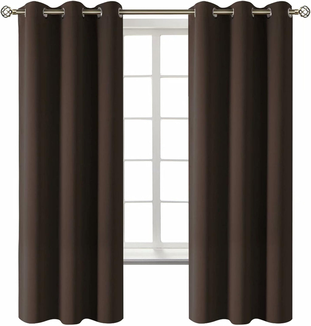 BGment Blackout Curtains for Living Room - Grommet Thermal Insulated Room Darkening Curtains for Bedroom, 2 Panels of 42 x 63 Inch, Brown 6…