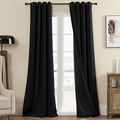 Rutterllow 100% Blackout 340 GSM Curtains, 80 inches 2 panel sets, Heat and Full light Blocking Drapes with Grommets for Bedroom, Thermal…