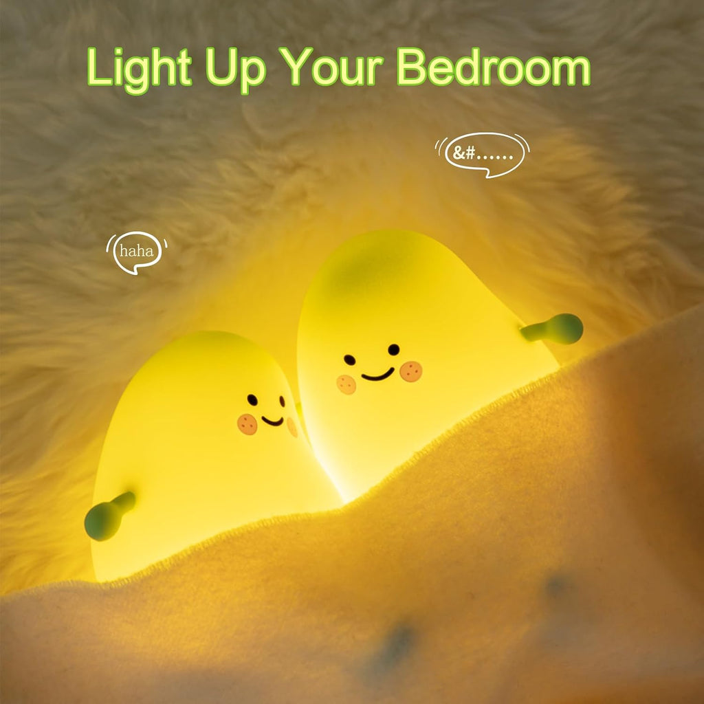 Smoorita Cute Night Light for Kids, Mango Sleep Lamp Warm Light Bedroom Decor Kids Night Light, Silicone Nightlight Baby Nursery Night Ligh…
