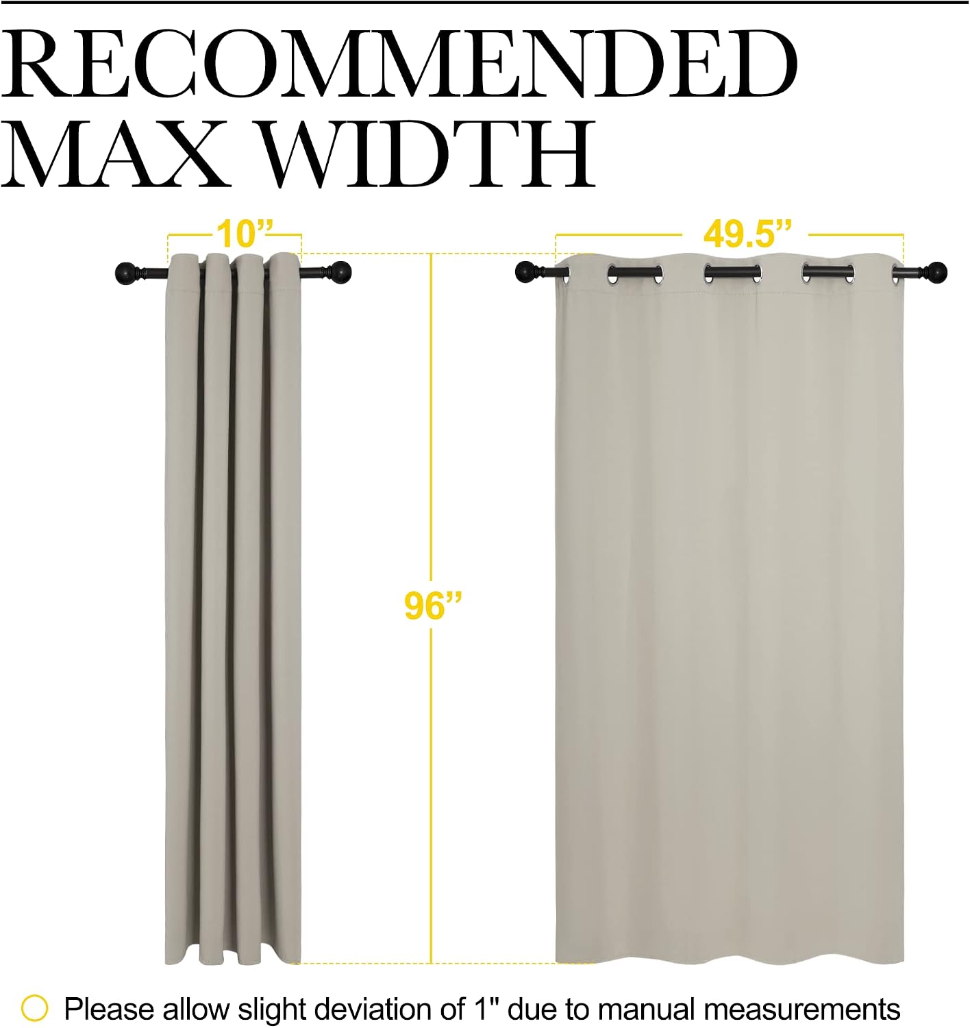 Nicetown Natural Room Darkening Curtains 96" Long for Boho Farmhouse Home Decoration, Window Treatment Total Privacy Drape Panels for Bedro…